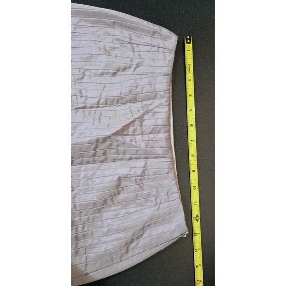 Max Mara Beige Embroidery Italy Silk Wool Beige Pencil Pocket Skirt Sz 4 EUC - Picture 7 of 8